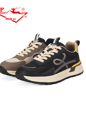 万里新款男士休闲运动鞋时尚潮流系带单鞋舒适平底低帮鞋BQT1228