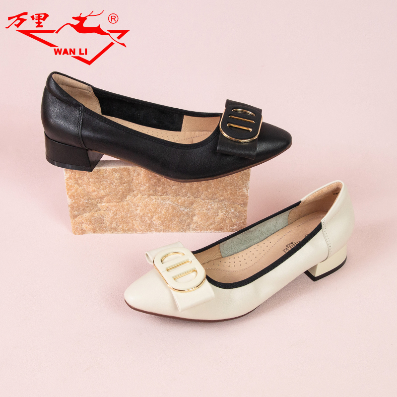 万里休闲套脚皮鞋真皮