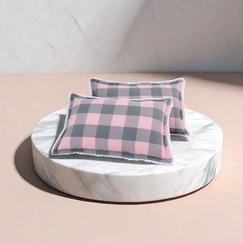 全棉色织水洗棉枕套一对装枕头套单只装家用儿童成人枕头套47*74