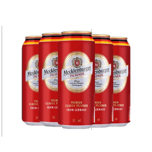 德国进口梅克伦堡皮尔森啤酒500ml*5听装比尔森 德国啤酒特价