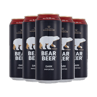 豪铂熊德国进口啤酒黑啤酒500ml*5听装 临近期特价清仓外国啤酒