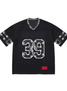 FCG美式SS25Bandana Football Jersey腰果花元素网眼透气球衣T恤