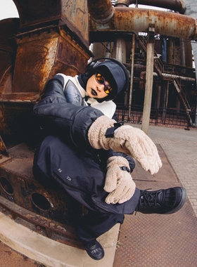 FCG自主Drake风格联名纯色百搭机能尼龙拉链口袋直筒工装休闲裤