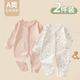 新生婴儿衣服连体衣春秋纯棉贴身哈衣爬服打底女宝宝可爱公主内衣