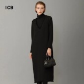 ICB日系春季 商场同款 通勤职业OL棉混纺V领套头无袖 连衣裙背心裤