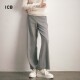 通勤职业OL宽松版 绵羊毛直筒长裤 休闲阔腿裤 ICB日系秋季 商场同款