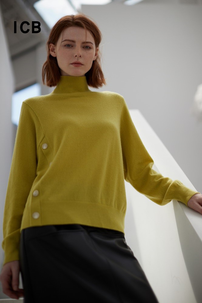 羊绒羊毛混高领针织毛衣商场同款