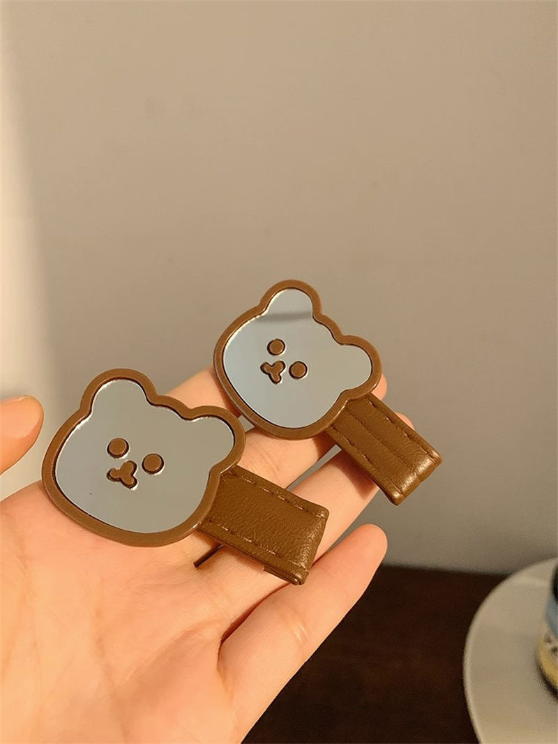 可以当镜子~可爱咖色小熊