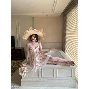 GeGe Shop vintage古早风花苞连衣裙两穿显瘦夏季披肩