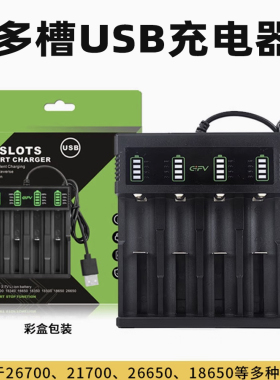21700四槽/两槽USB防过充保护带电量显示充电器DOKIY电池充电器