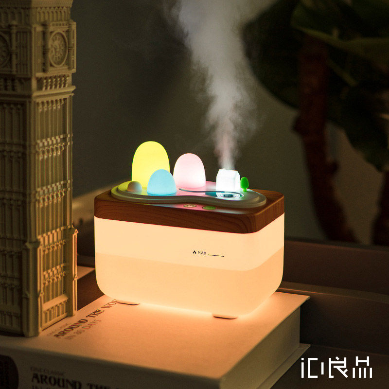 [iD良品全球创意品汇加湿器]田园居香薰灯 静音迷你空气净化加湿器月销量3件仅售68元