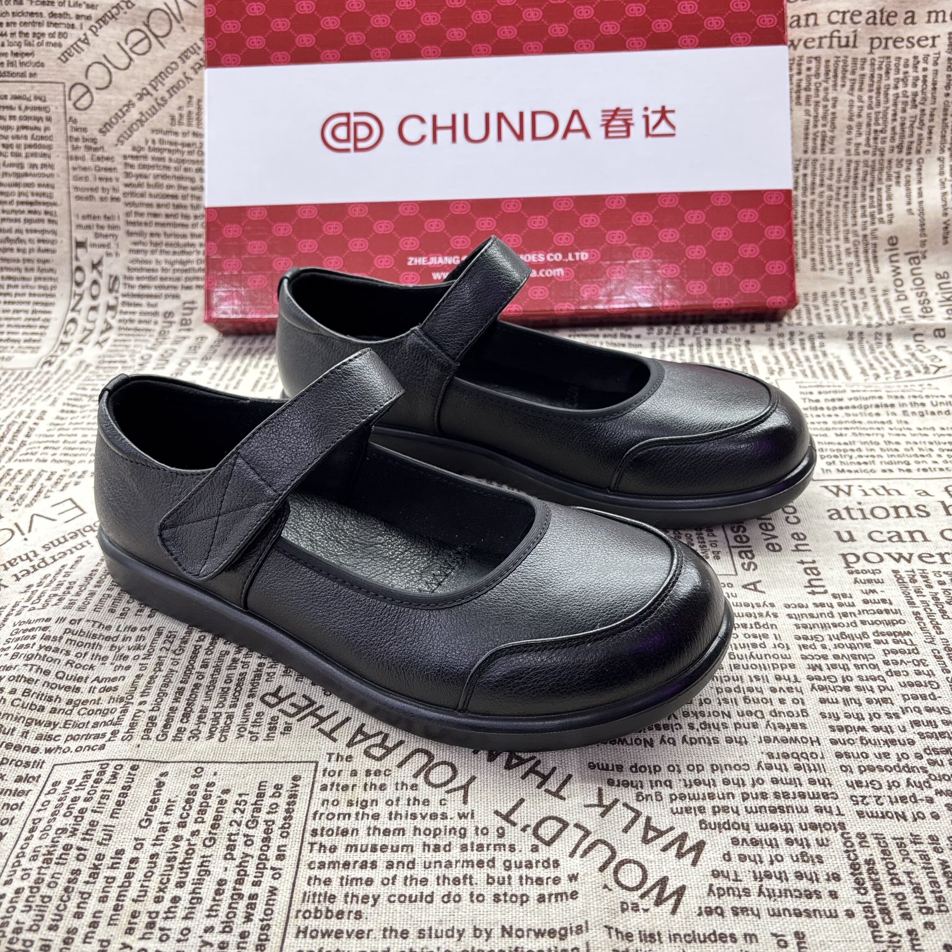 春达真皮妈妈鞋女2026春秋季新款魔术贴玛丽珍鞋平底单鞋商场同款,女鞋,玛丽珍鞋,淘宝优惠券,粉丝福利购,淘宝优惠卷