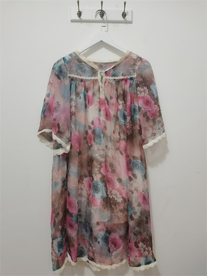 M-XL码孤品清仓 码伦萨睡衣 夏季女士薄款名媛精致甜美睡裙家居服