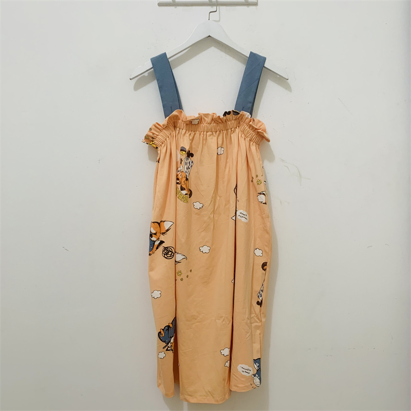 S-L码 安之半睡衣 夏季 女生 韩版甜美可爱吊带睡裙家居服