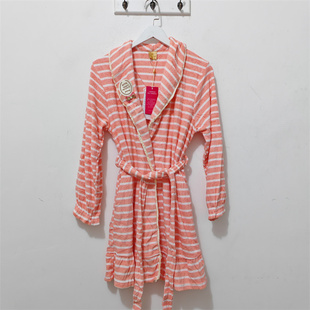 清仓 芬腾睡衣 春秋款 中长款 特价 女 毛巾料睡袍浴袍家居服 L码