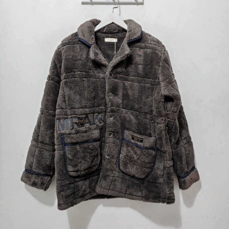 XL码 品牌睡衣 冬季 男士 三层夹棉保暖单件睡衣家居服