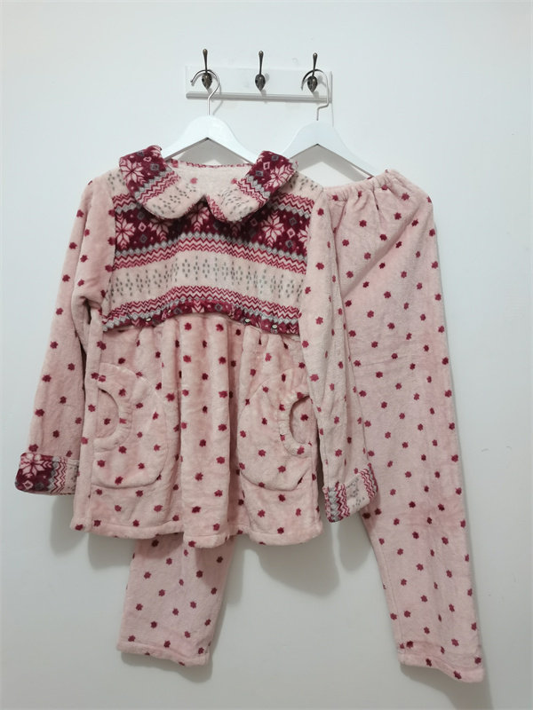 L-XL码都市俪人 孕妇睡衣 秋冬 法兰绒孕妇产后哺乳衣月子服套装