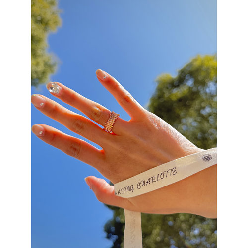 时光里 法式复古开口戒指环S925银镀18K金 CHASING CHARLOTTE