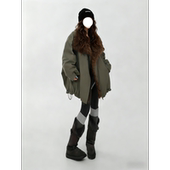 冬季 上新大翻领保暖毛毛外套设计款 气质高级宽松大衣派克服纯色潮