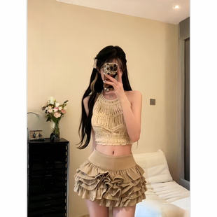 2026超火冬装一整套裙巨好看内搭短款针织背心半身裙小香风套装女