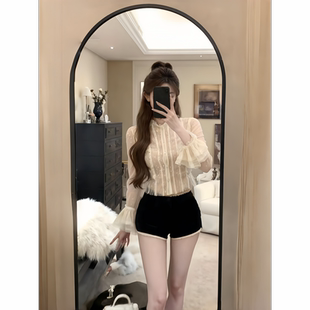 YUNYE云野 法式财阀千金穿搭高级绝美花边气质甜美减龄衬衫上衣女