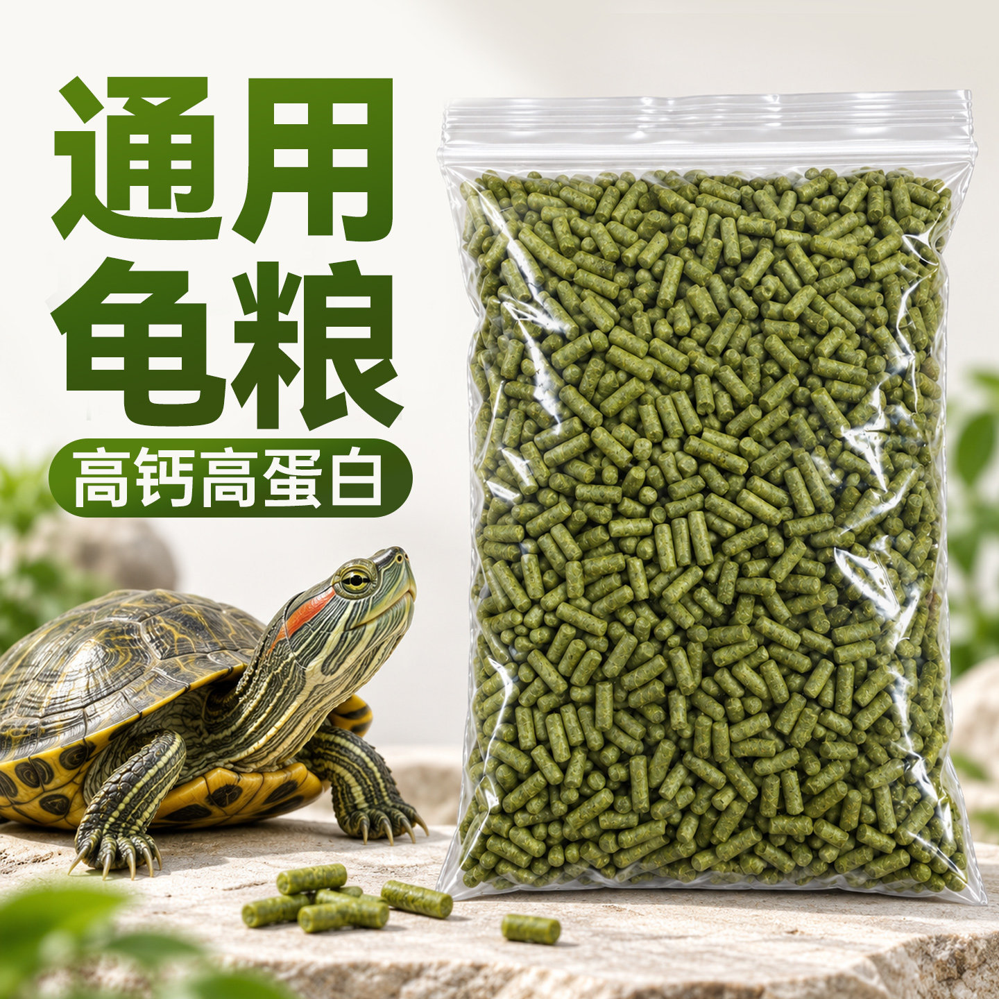龟粮乌龟饲料中华草龟巴西龟鳄龟龟食石金钱龟半水龟通用小乌龟料