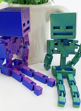 跨境爆款3D打印游戏周边我的世界像素僵尸模型可动僵尸人挂件摆件