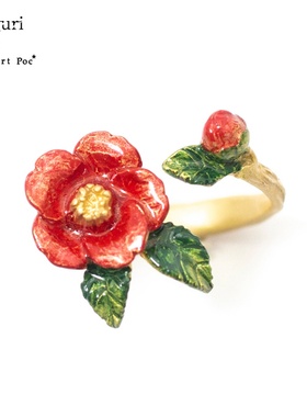 palnartpoc山茶花个性小众戒指