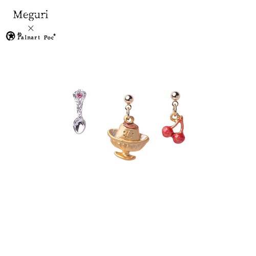 PalnartPoc日本手作樱桃布丁耳钉