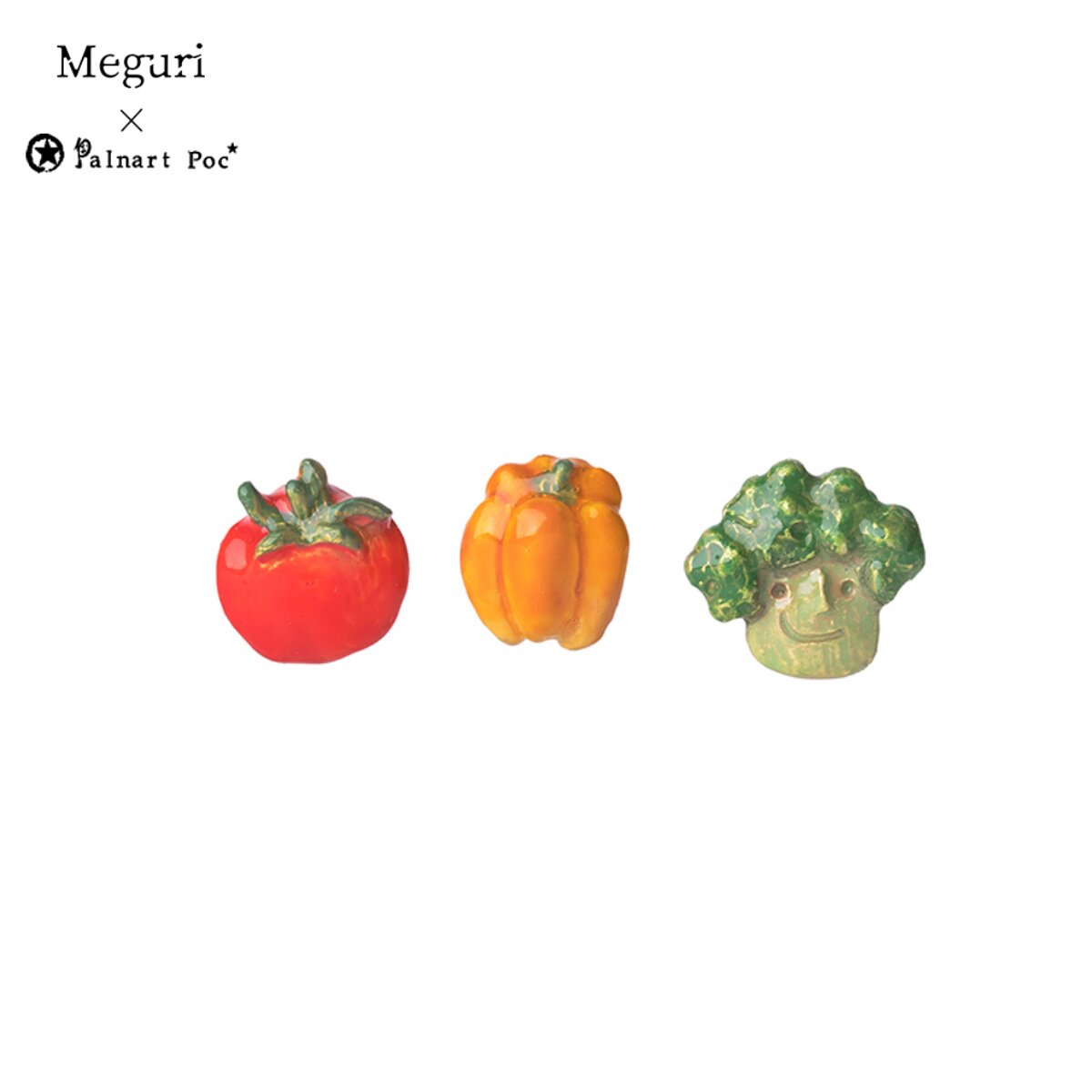 巡meguri日本手作Palnart poc蔬菜耳环西红柿青椒西兰花耳钉耳夹