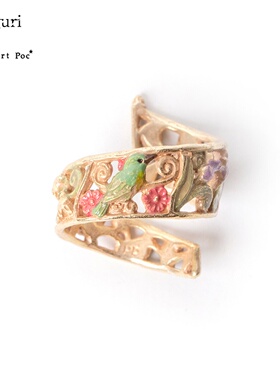 巡meguri手作Palnart poc春天螺旋开口戒指新艺术运动风立体造型