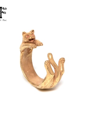 Palnartpocx4F抱抱猫咪戒指