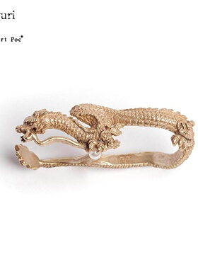 巡meguri精品Palnart Poc祥龙双指戒指日本手作个性可调霸气精美