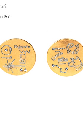 巡meguri日本手作Palnart Poc旅行者金唱片双鱼座冬季耳环高级感