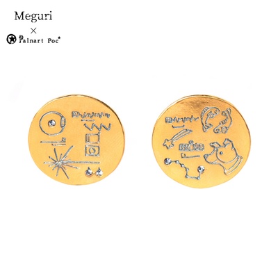 PalnartPoc金唱片耳环日本手作