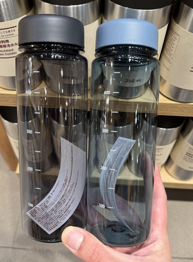 包邮正品 MUJI/无印良品 透明塑料水壶 带刻度饮水瓶 蓝色水杯