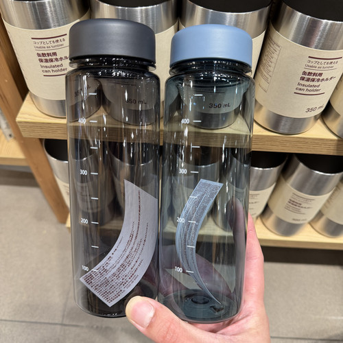 包邮正品 MUJI/无印良品 透明塑料水壶 带刻度饮水瓶 蓝色水杯