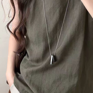 复古几何不规则吊坠项链女2025新款 毛衣链配饰 简约高级感轻奢长款
