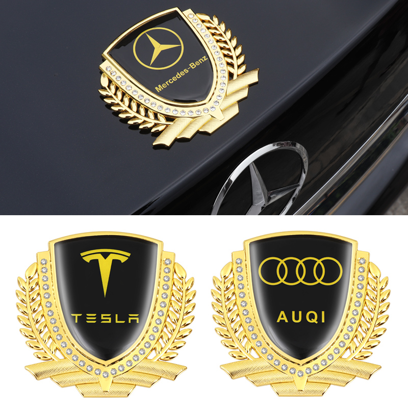 宝马麦穗金属车标侧标 2系3系新5系7系X1X3X4X5X6改装饰车窗车贴