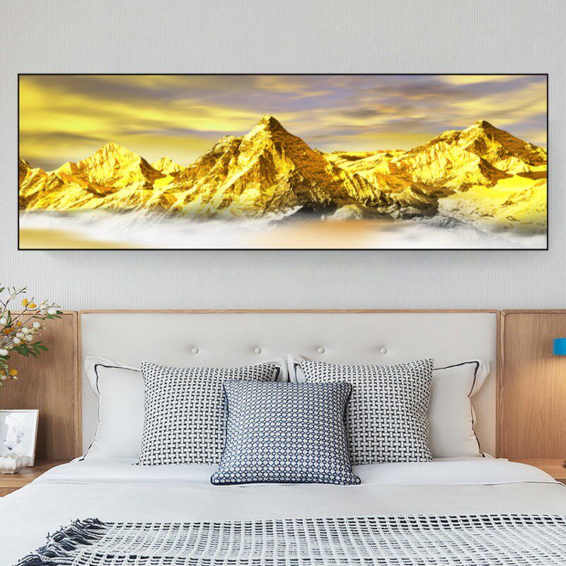 卧室床头朝d西静心贴画家用墙面自粘壁画背靠金山床头装饰贴画