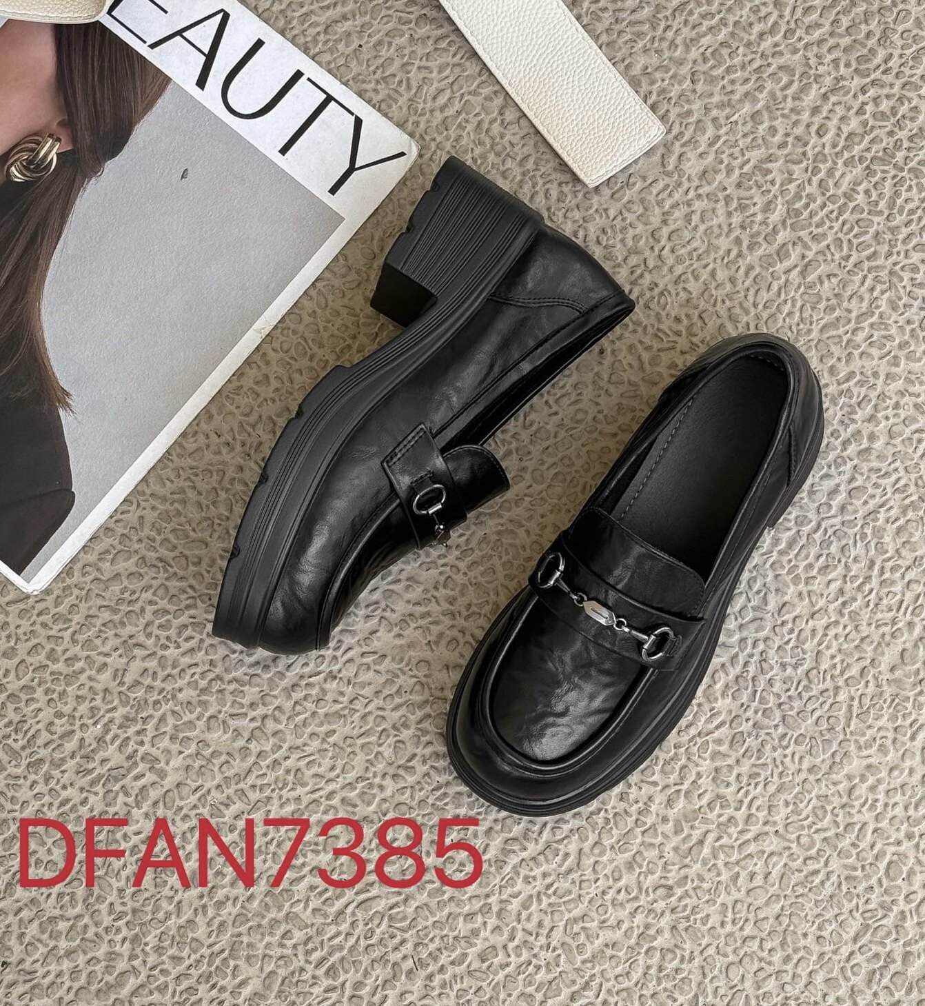 温州女鞋2026新款真皮厚底乐福鞋女英伦风小皮鞋一脚蹬单鞋女7385