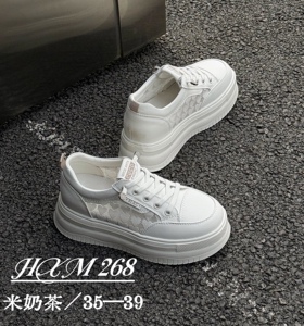 温州2026时尚厚底增高透气真皮小白鞋轻便网面校园休闲鞋潮鞋女鞋