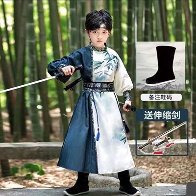 汉服男童宋制锦衣卫2024新款儿童帅气公子唐装小男孩演出服圆领袍