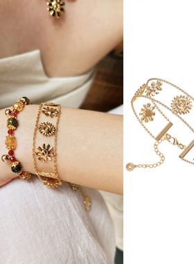 【秋冬新品】莓拉「古城光辉」美拉德系镂空软手链叠戴女款圣诞礼