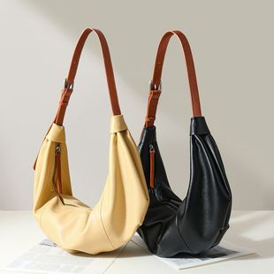 真皮女包小众通勤外出慵懒风托特包时尚百搭腋下单肩斜垮包hobo包