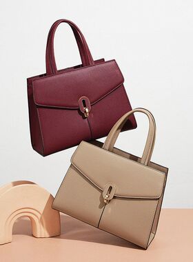 包包女2025新款牛皮红色结婚女包 气质妈妈真皮轻奢高级感手提包