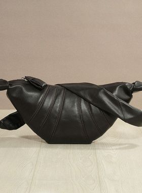 绵羊皮 新升级皮料牛角包可颂包头层真皮单肩包斜挎包