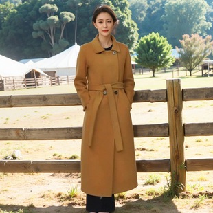 双面羊绒大衣女2025秋冬新款羊毛呢子宽松中长款加厚红外套高级感