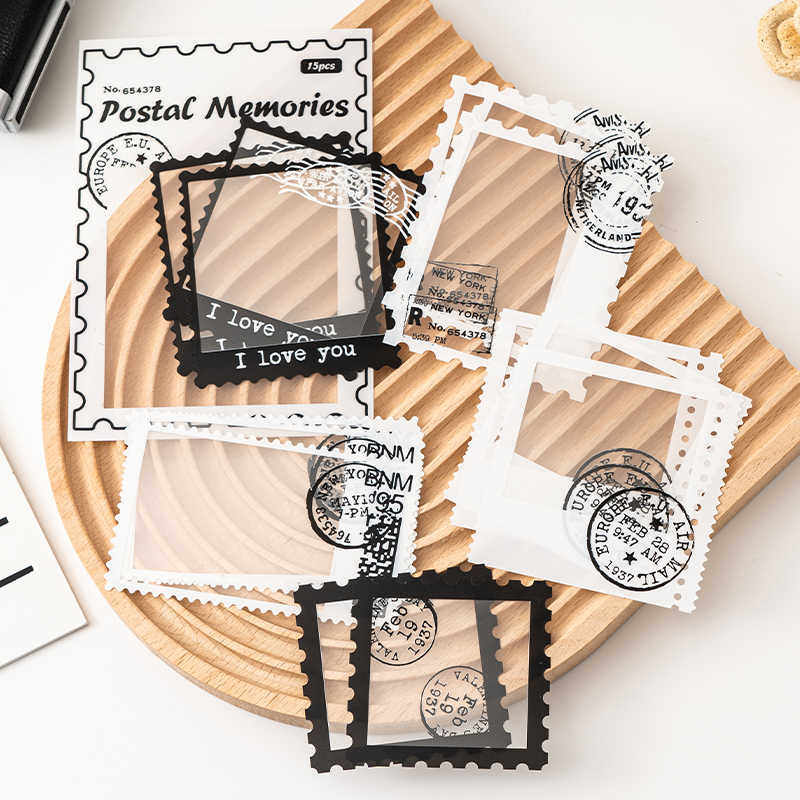 复古怀旧胶片相框贴纸包高颜值文艺创意生活边框手账造景拼贴装饰素材图案拍立得照片边框相册diy透明小贴画