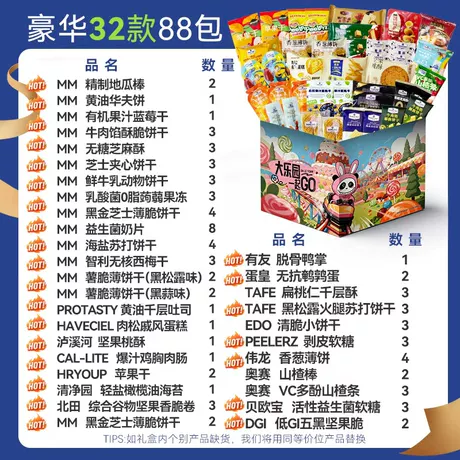 【MM爆款】约32款88包豪华大牌零食【大乐园礼盒】
